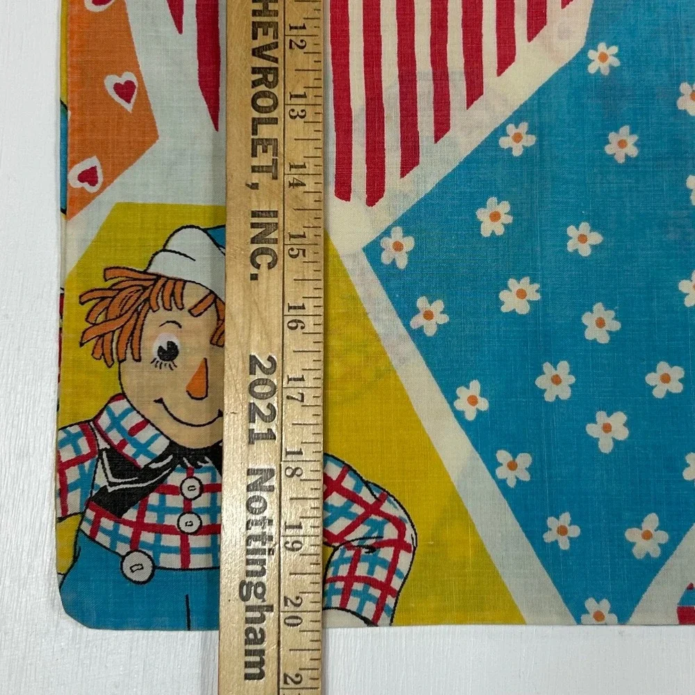 Vintage Raggedy Ann and Andy Pillowcase Bobbs-Merrill Patchwork Print MultiColor